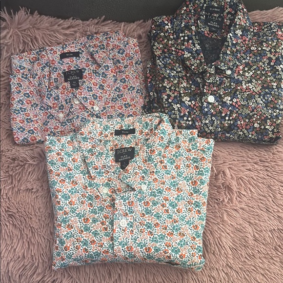 J. Crew Other - J. Crew Casual Floral Button Down Shirt Pink Salmon